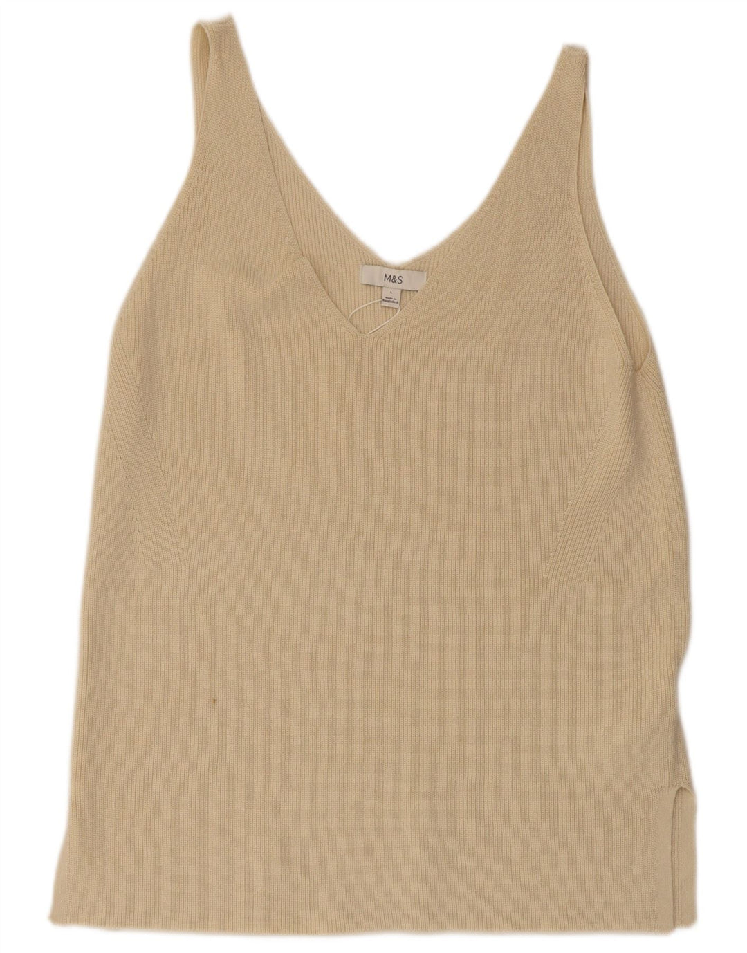 Marks & Spencer - Camiseta sin mangas para mujer, talla 40, talla grande, algodón beige
