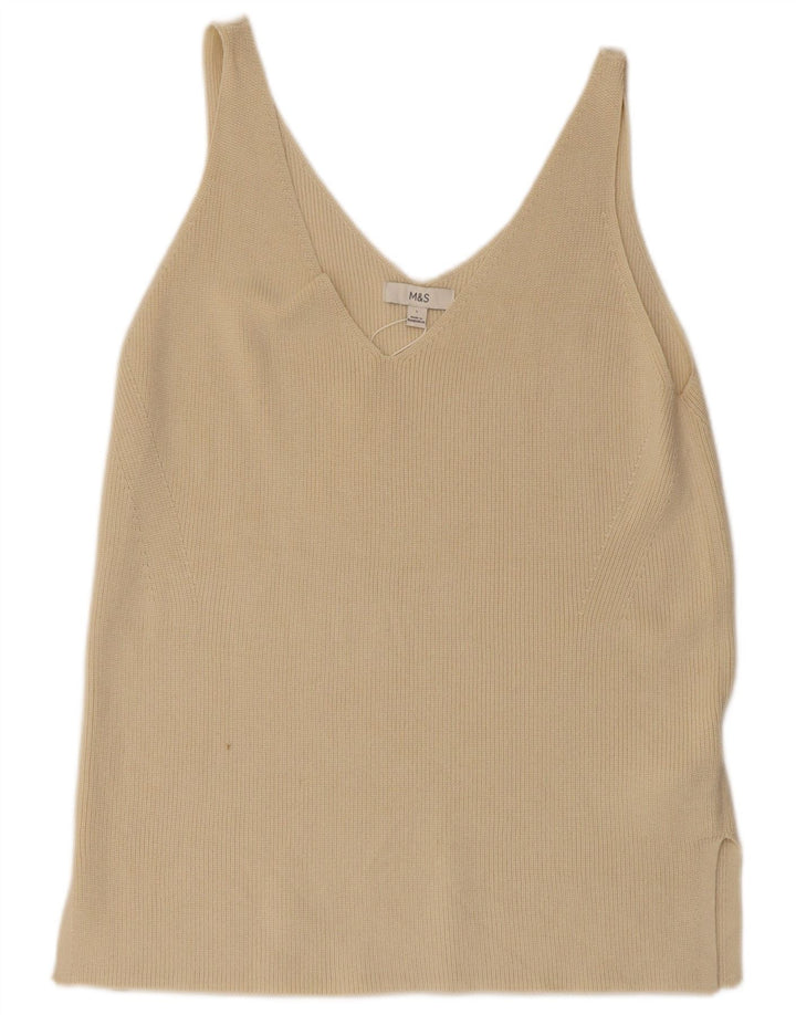 Marks & Spencer - Camiseta sin mangas para mujer, talla 40, talla grande, algodón beige