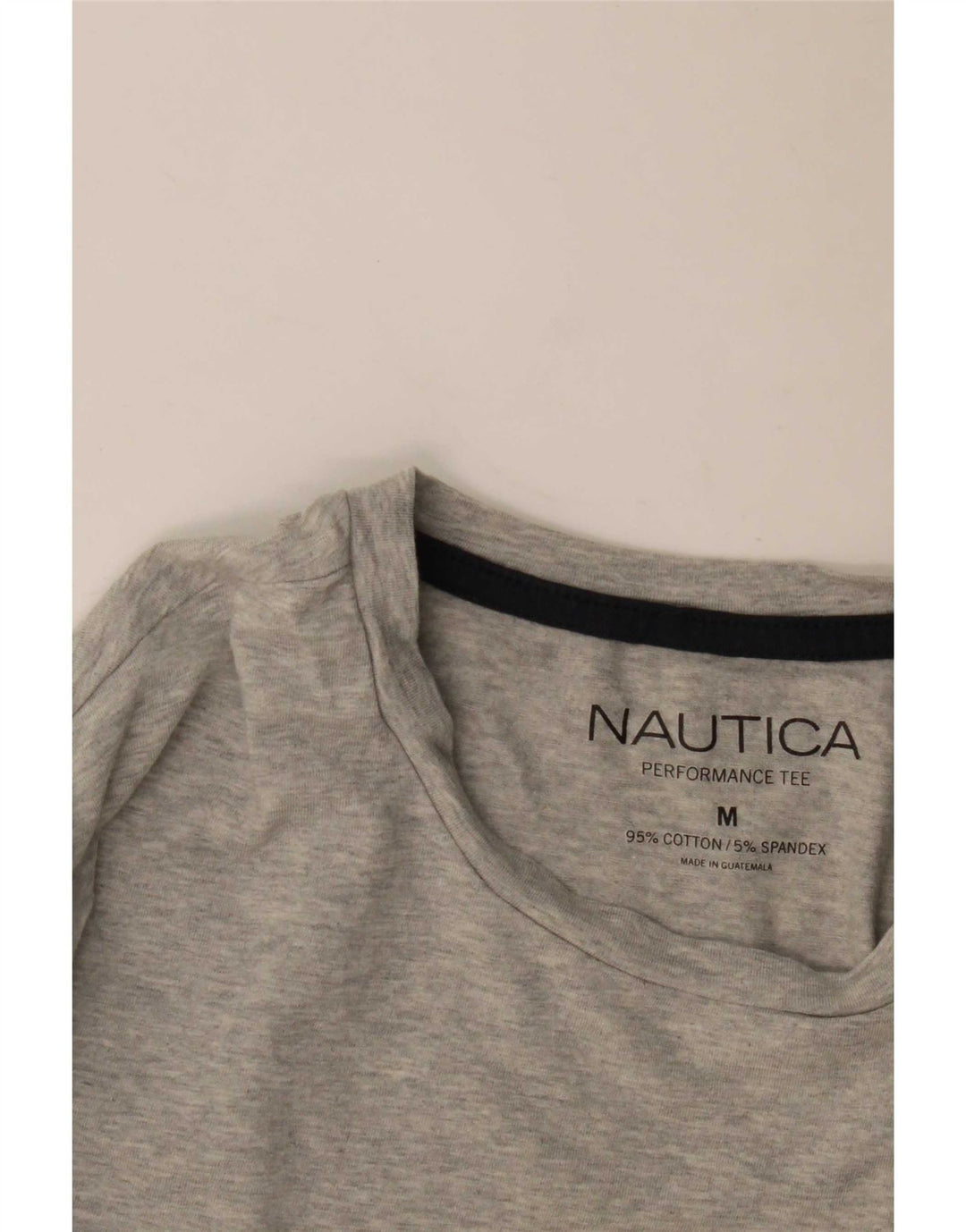 Nautica Camiseta para hombre de manga larga de algodón moteado gris medio