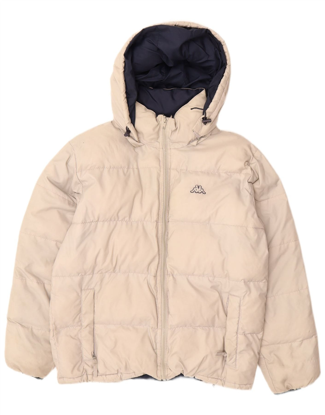 Kappa Chaqueta acolchada con capucha para hombre UK 36 Small Off White Poliamida