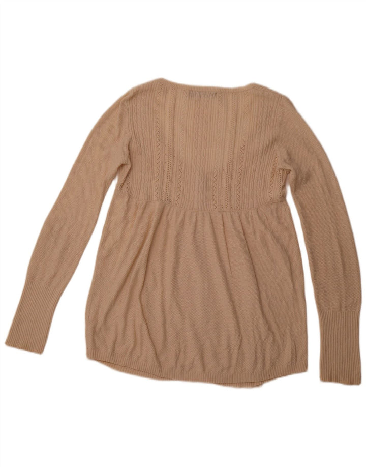 ZARA Jersey Cárdigan Mujer UK 42 Algodón Beige Medio