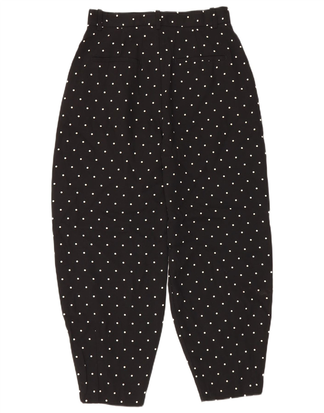 Zara Mujer Pantalones Harem Pequeño W26 L26 Lunares Negros