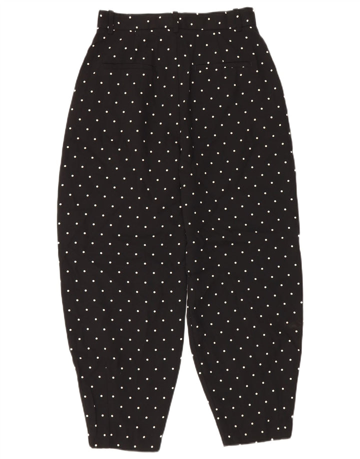 Zara Mujer Pantalones Harem Pequeño W26 L26 Lunares Negros