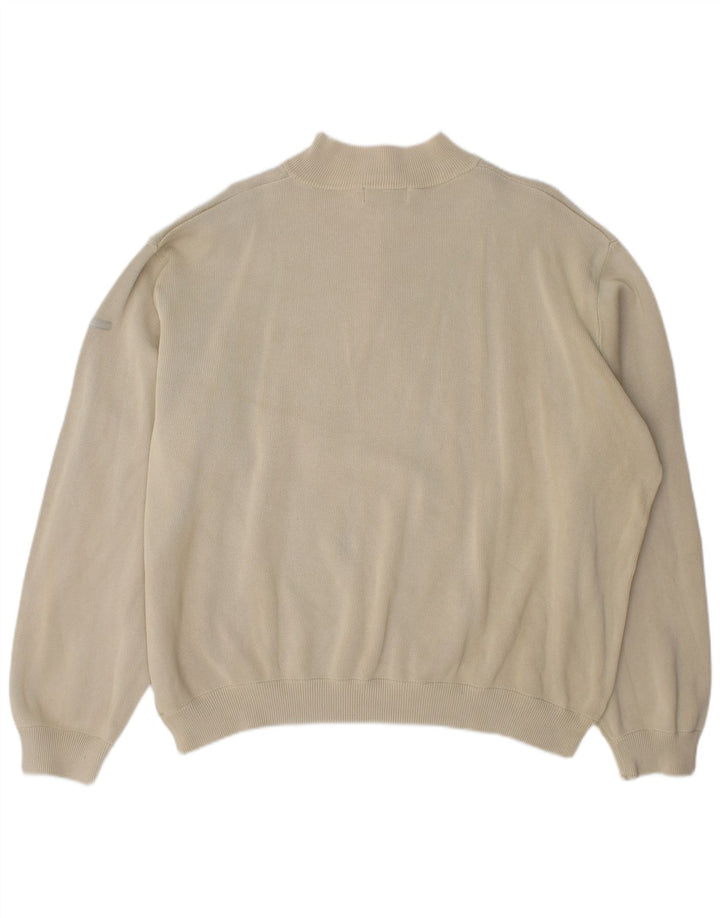 Marks & Spencer - Jersey con cuello y cremallera para hombre, talla 2XL, algodón beige