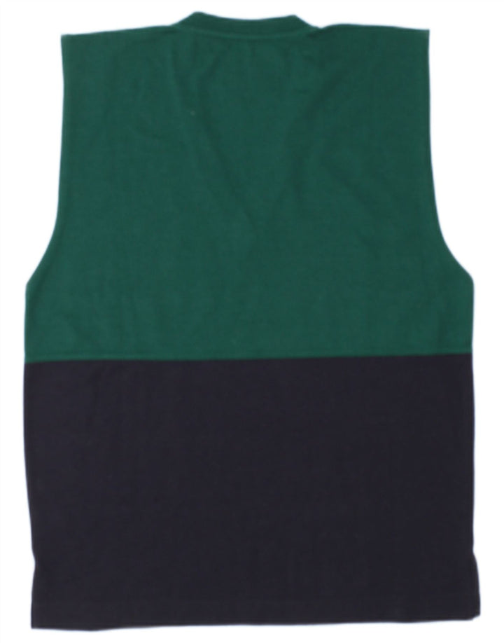Club Voltaire Hombre Camiseta Sin Mangas Sin Mangas De Lana Color Block Verde Medio