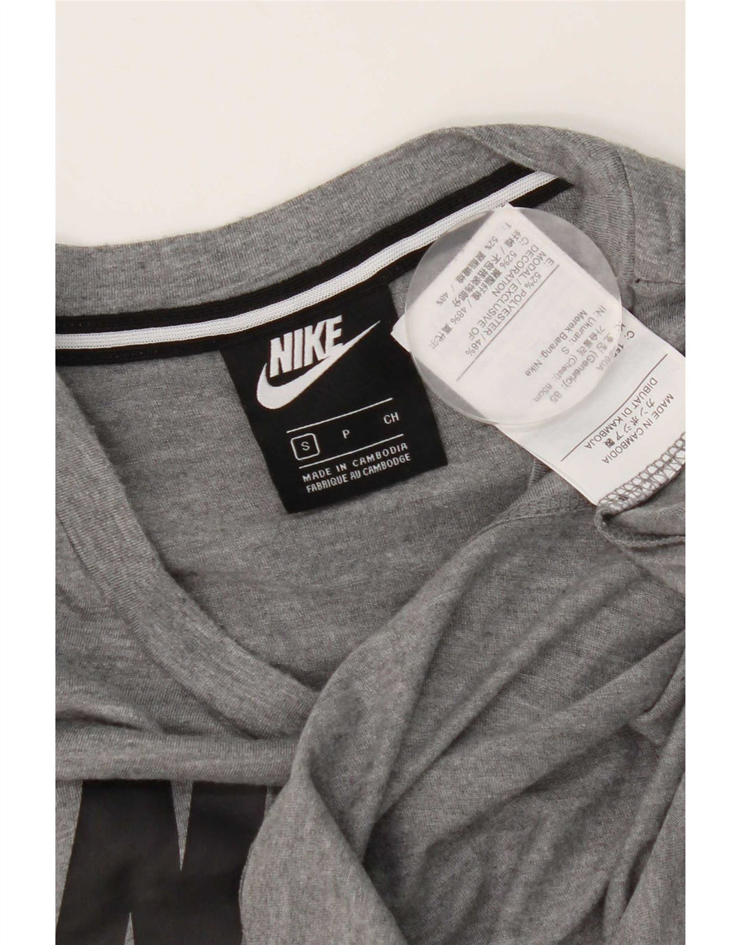 Nike Camiseta gráfica para hombre Top pequeño poliéster moteado gris