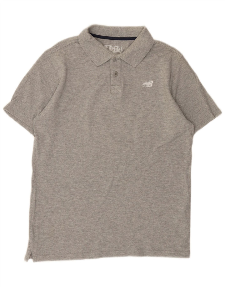 Polo New Balance Hombre De Algodón Moteado Gris Medio