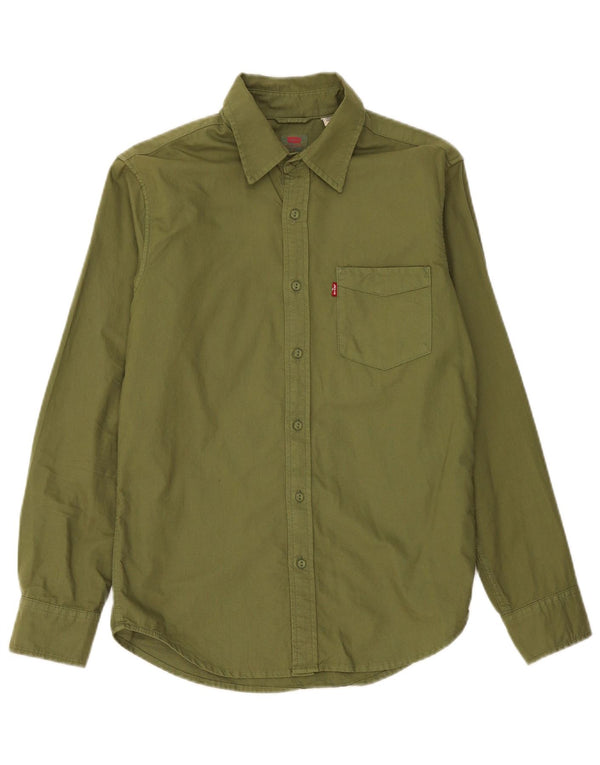 Levi's Camisa de corte estándar para hombre, talla pequeña, algodón caqui