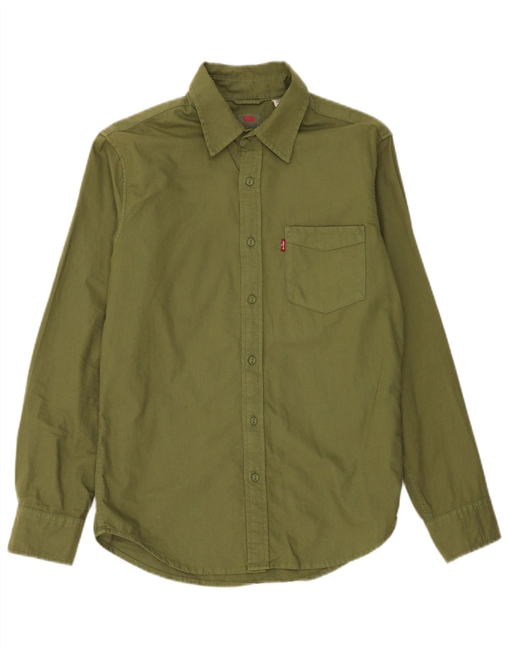 Levi's Camisa de corte estándar para hombre, talla pequeña, algodón caqui