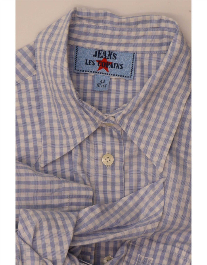 Blusa Mujer Les Copains Manga Corta IT 44 Vichy Azul Medio