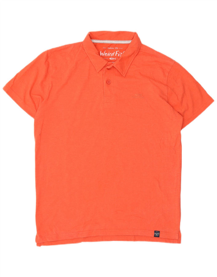 Weird Fish Polo Hombre Algodón Naranja Medio