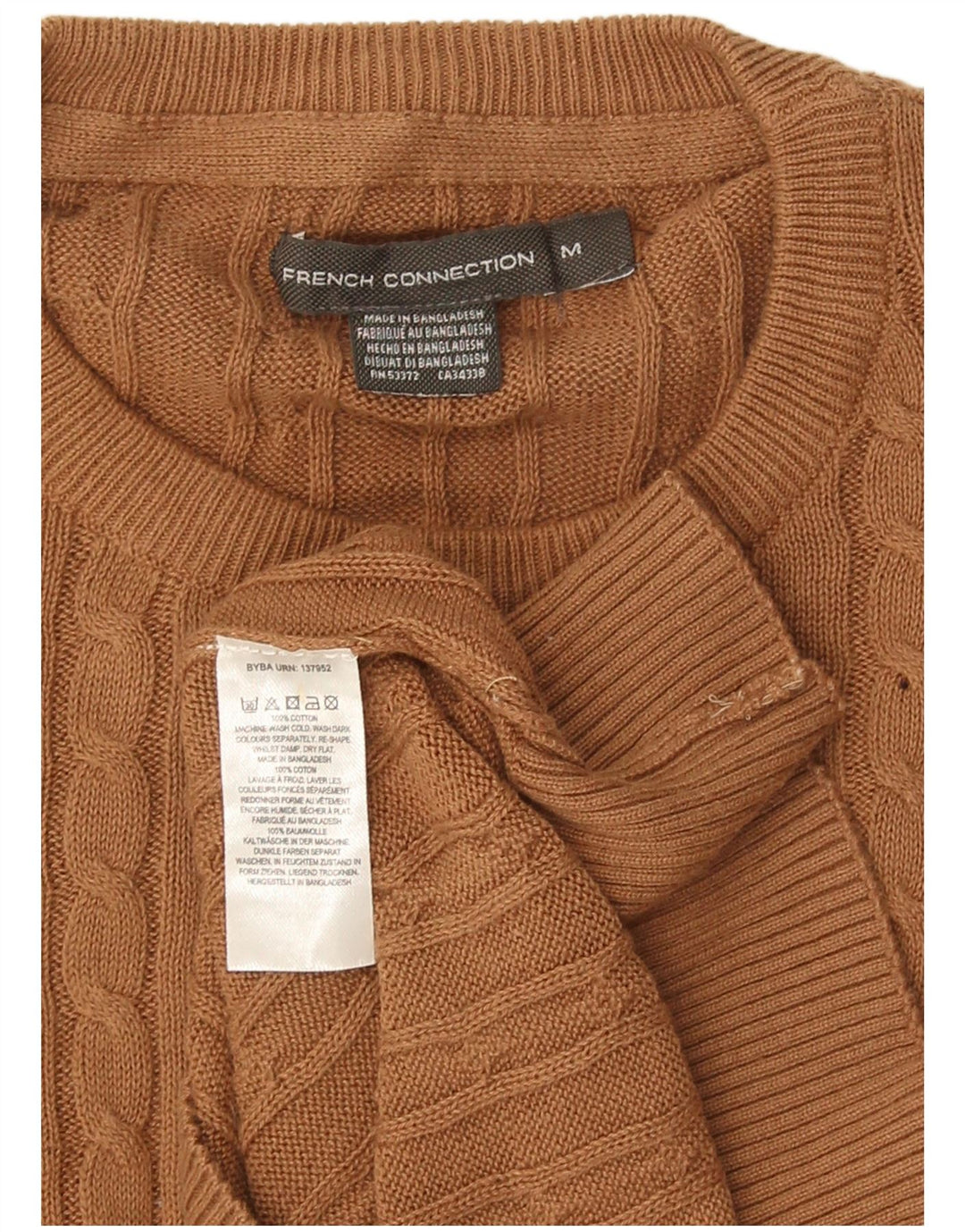 French Connection Jersey De Cuello Redondo Para Hombre De Algodón Marrón Medio