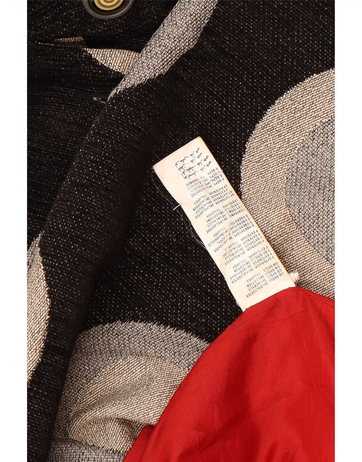 Abrigo Desigual Mujer EU 38 Poliéster Geométrico Negro Medio