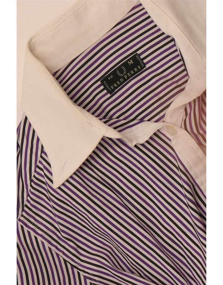 Fred Perry Camisa Formal para Mujer Reino Unido 42 Mediana Rayas Púrpuras