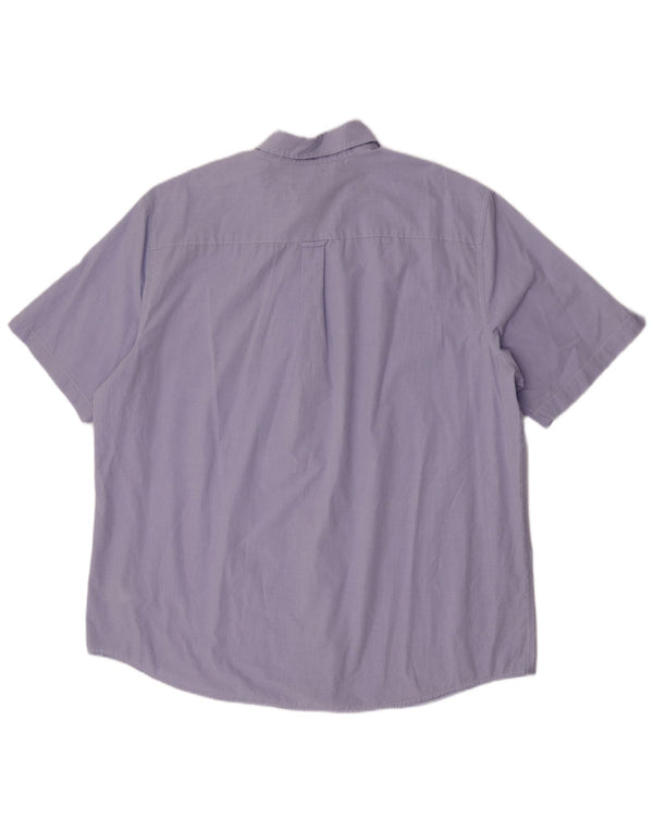 Chaps Camisa de manga corta para hombre 2XL Algodón de pata de gallo morado