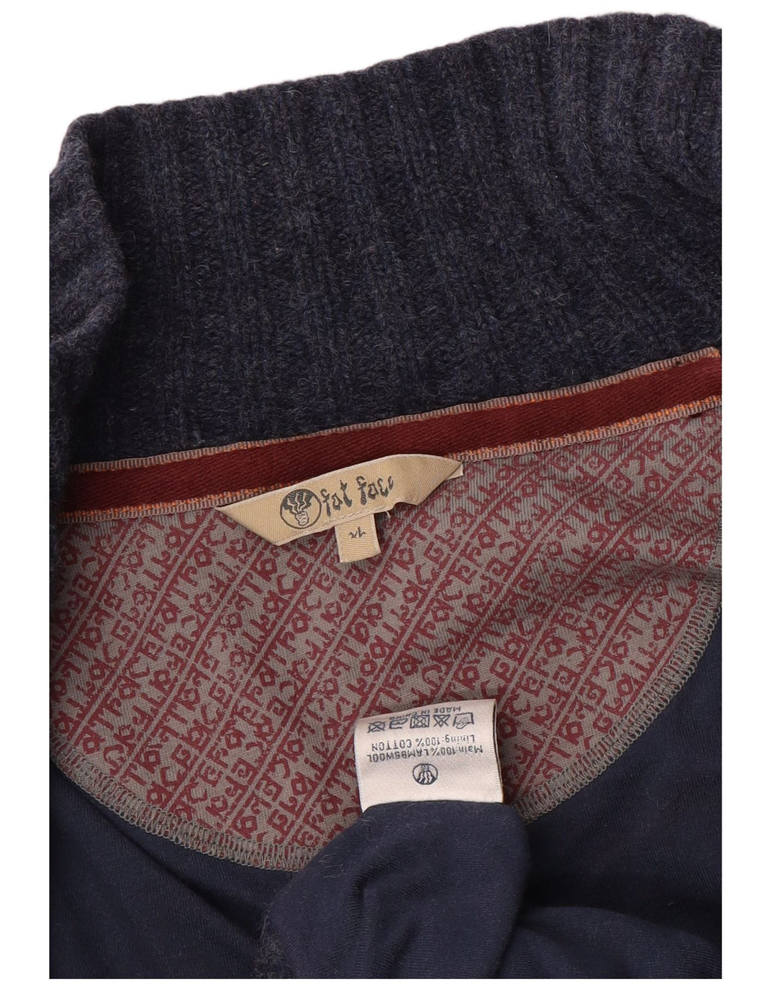 FAT FACE Suéter tipo cárdigan para mujer UK 40 XL Lana azul marino