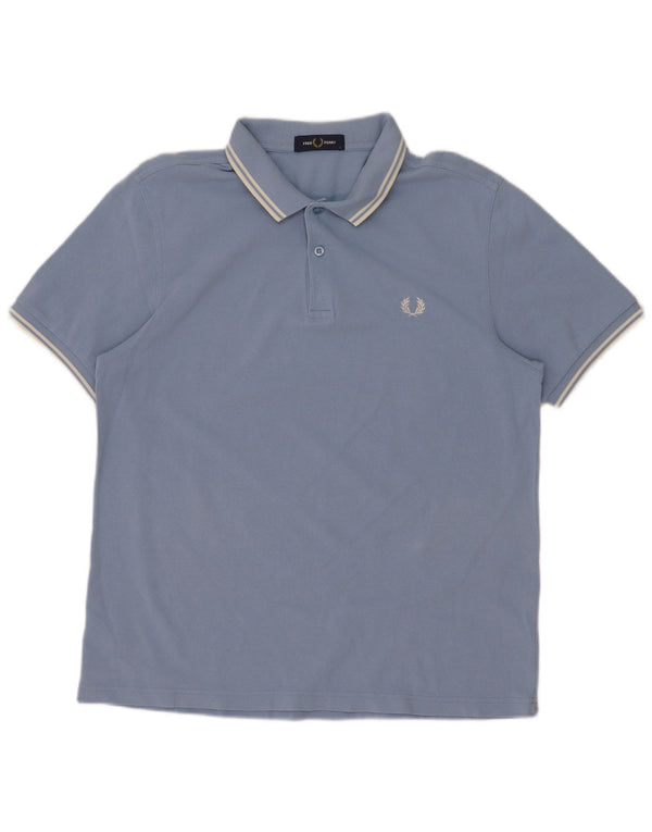 Fred Perry Polo Para Hombre De Algodón A Rayas Azul Grande