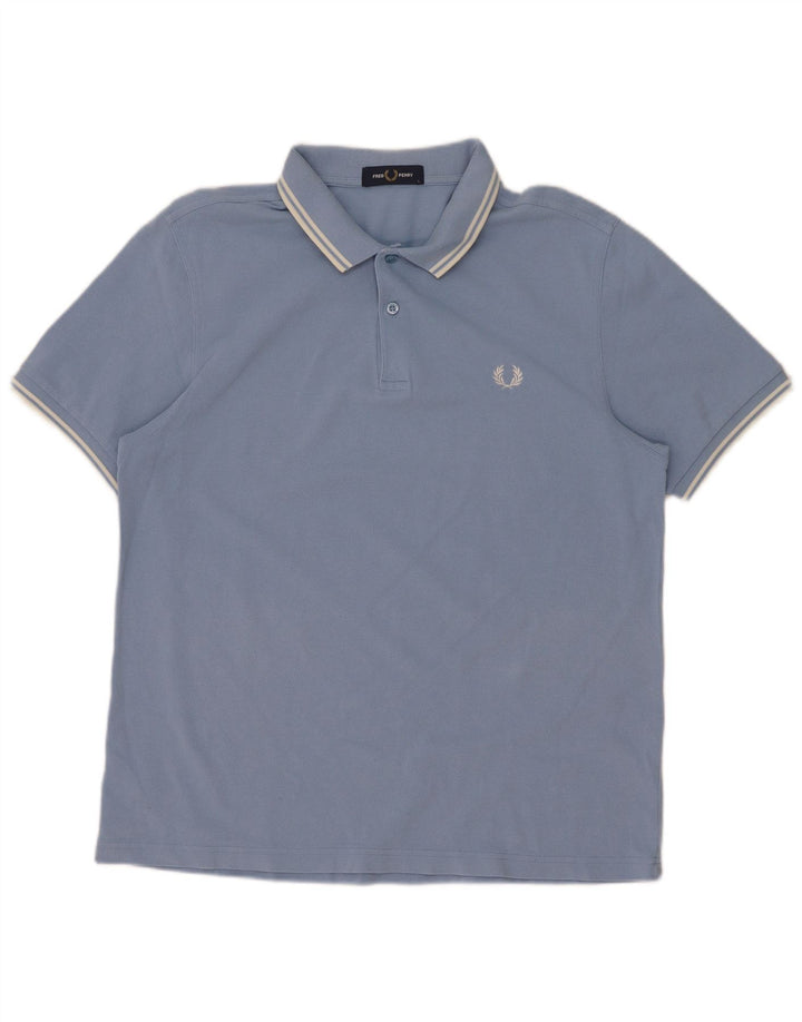 Fred Perry Polo Para Hombre De Algodón A Rayas Azul Grande
