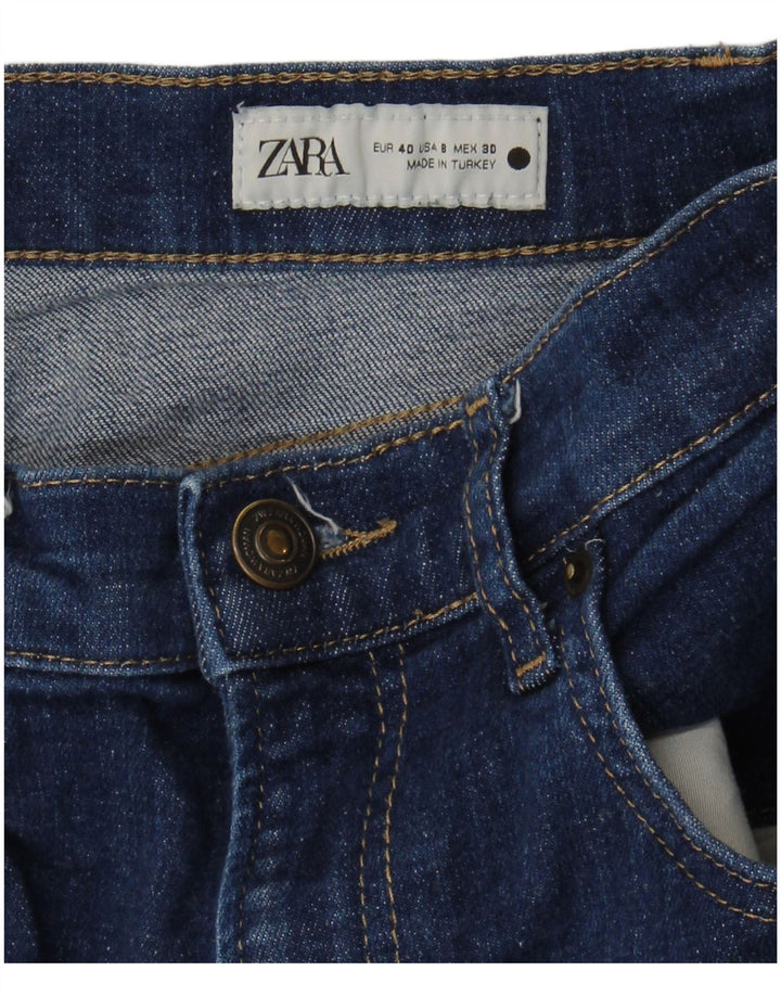 Zara Mujer Vaqueros Cropped EU 40 Medium W30 L25 Azul