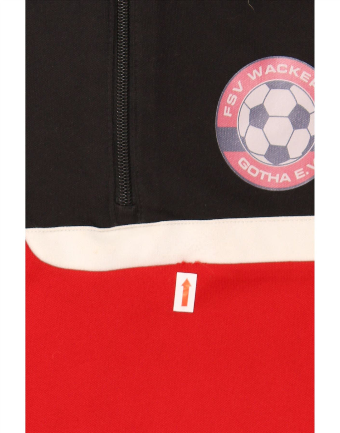 ADIDAS Mens Graphic Zip Neck Pullover Tracksuit Top Small Red Colourblock Vintage Adidas and Second-Hand Adidas from Messina Hembry 