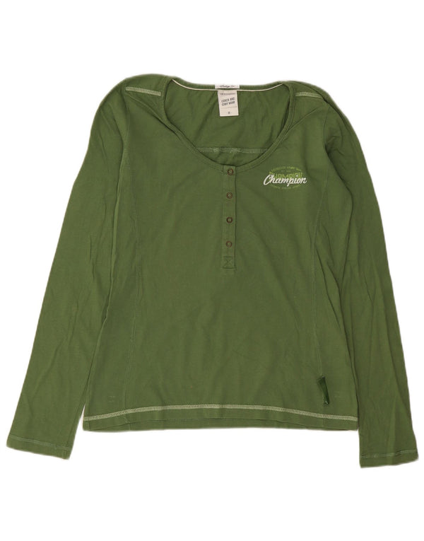 Champion Mujer Heritage Fit Top Manga Larga UK 42 Verde Medio