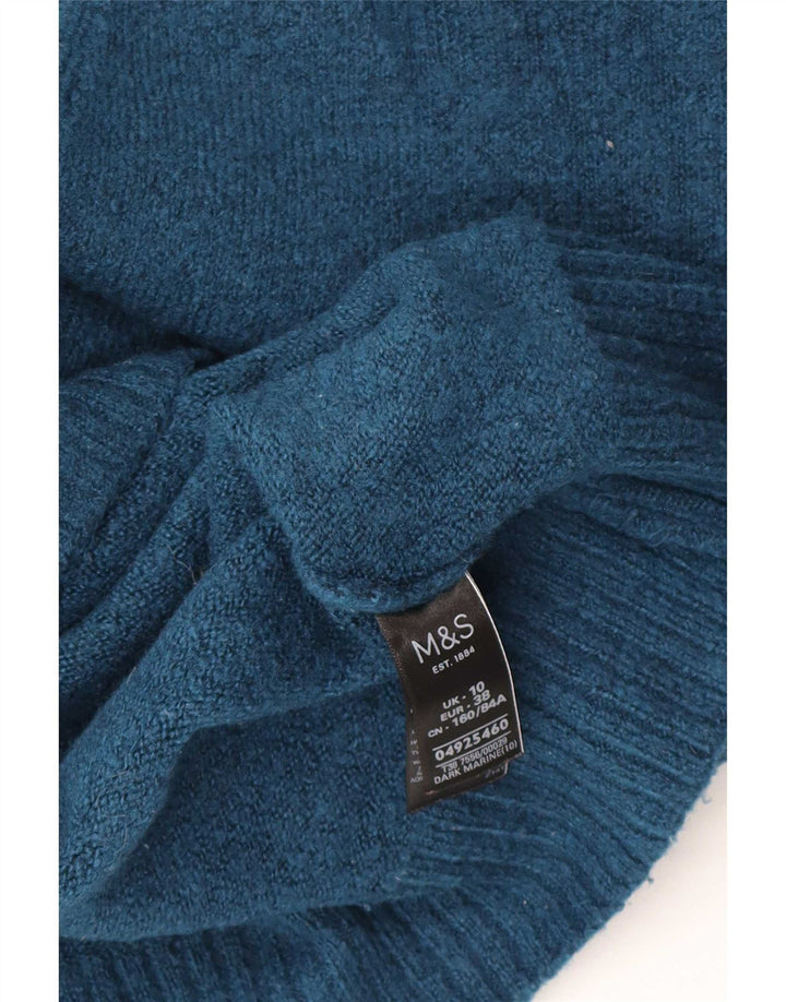 Marks & Spencer Suéter tipo jersey de gran tamaño con cuello en V para mujer UK 10 Small Blue