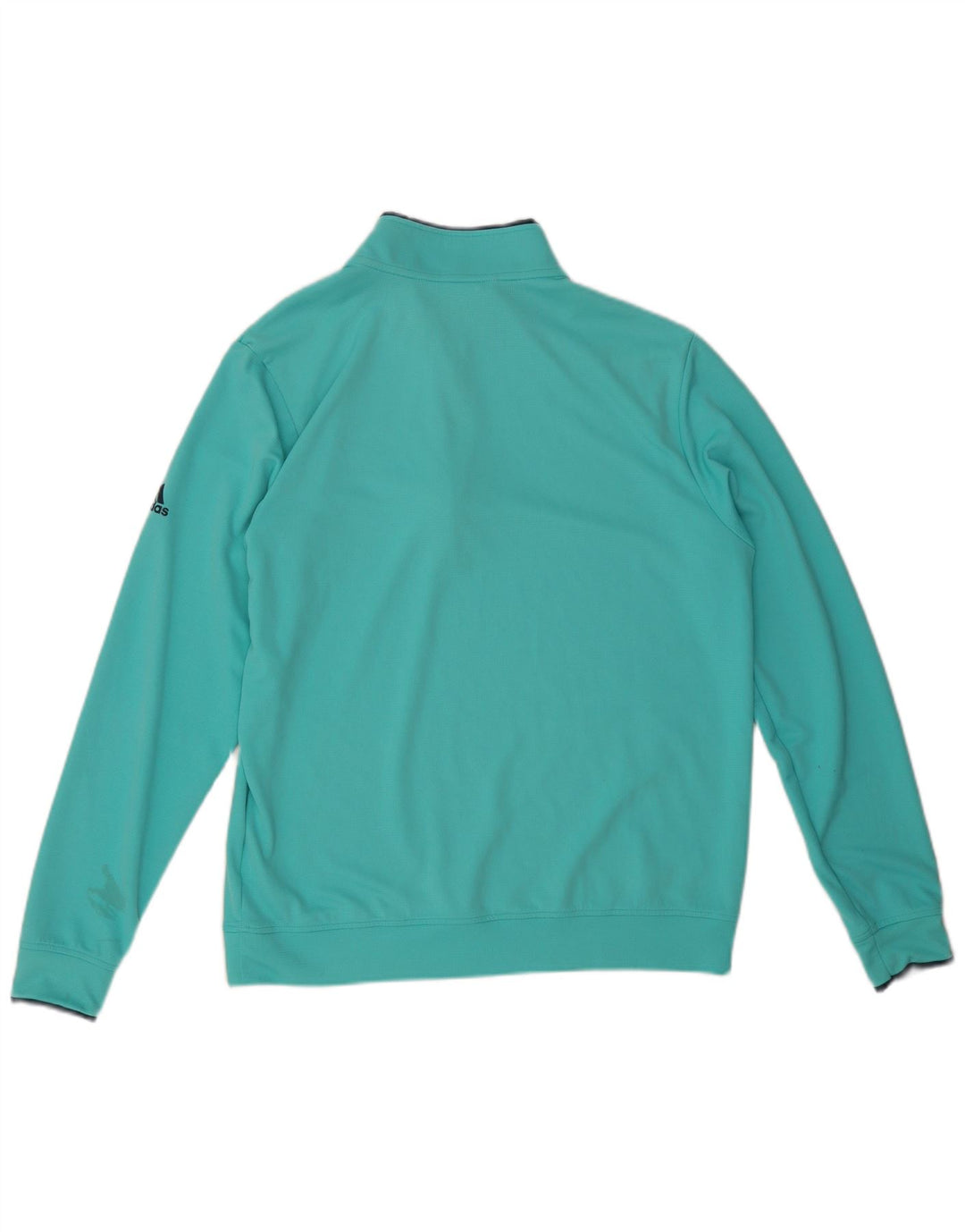 Adidas Hombre Zip Neck Jersey Chándal Top Medio Turquesa Poliéster