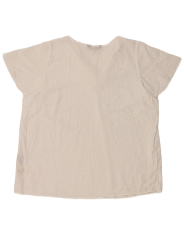 Marks & Spencer Blusa para Mujer Top UK 20 2XL Viscosa Blanca