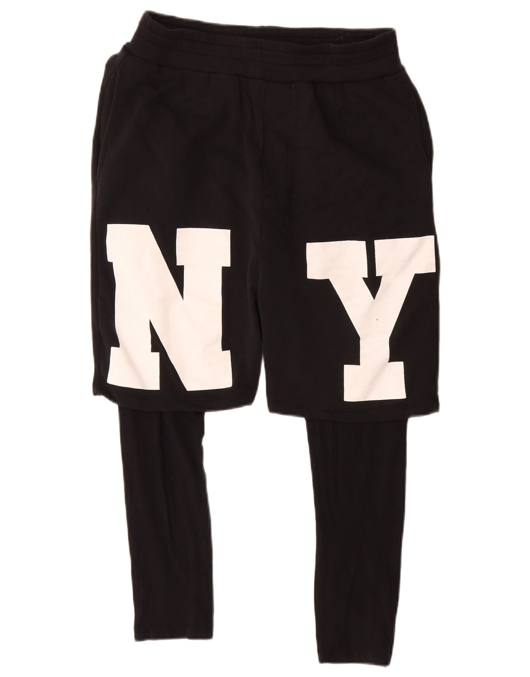 Zara Hombre Shorts Deportivos Gráficos Algodón Negro Mediano