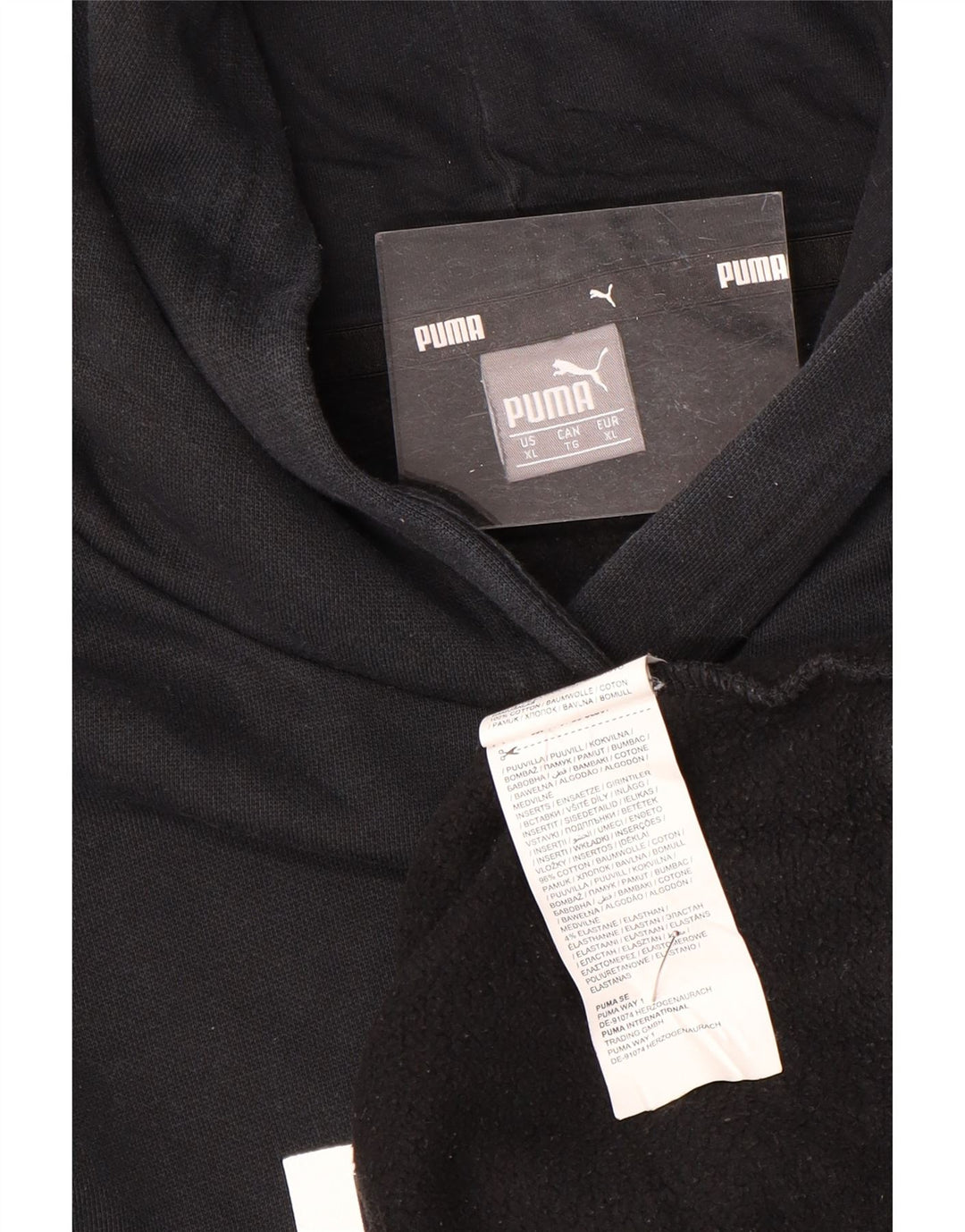 PUMA Sudadera con capucha gráfica para mujer UK 18 XL Algodón negro