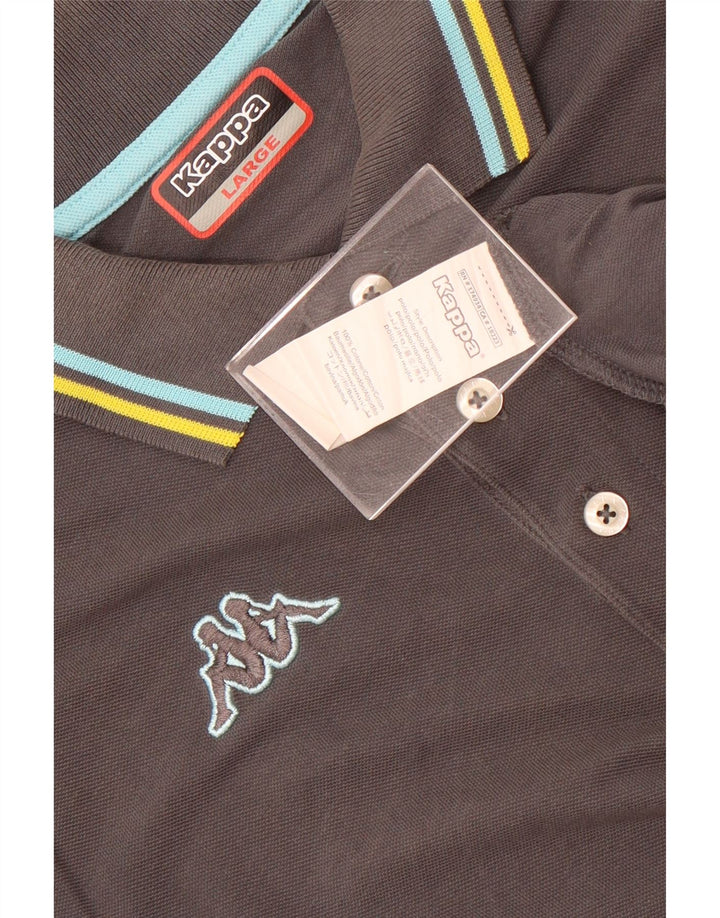 Kappa Polo Hombre Grande Gris Algodón