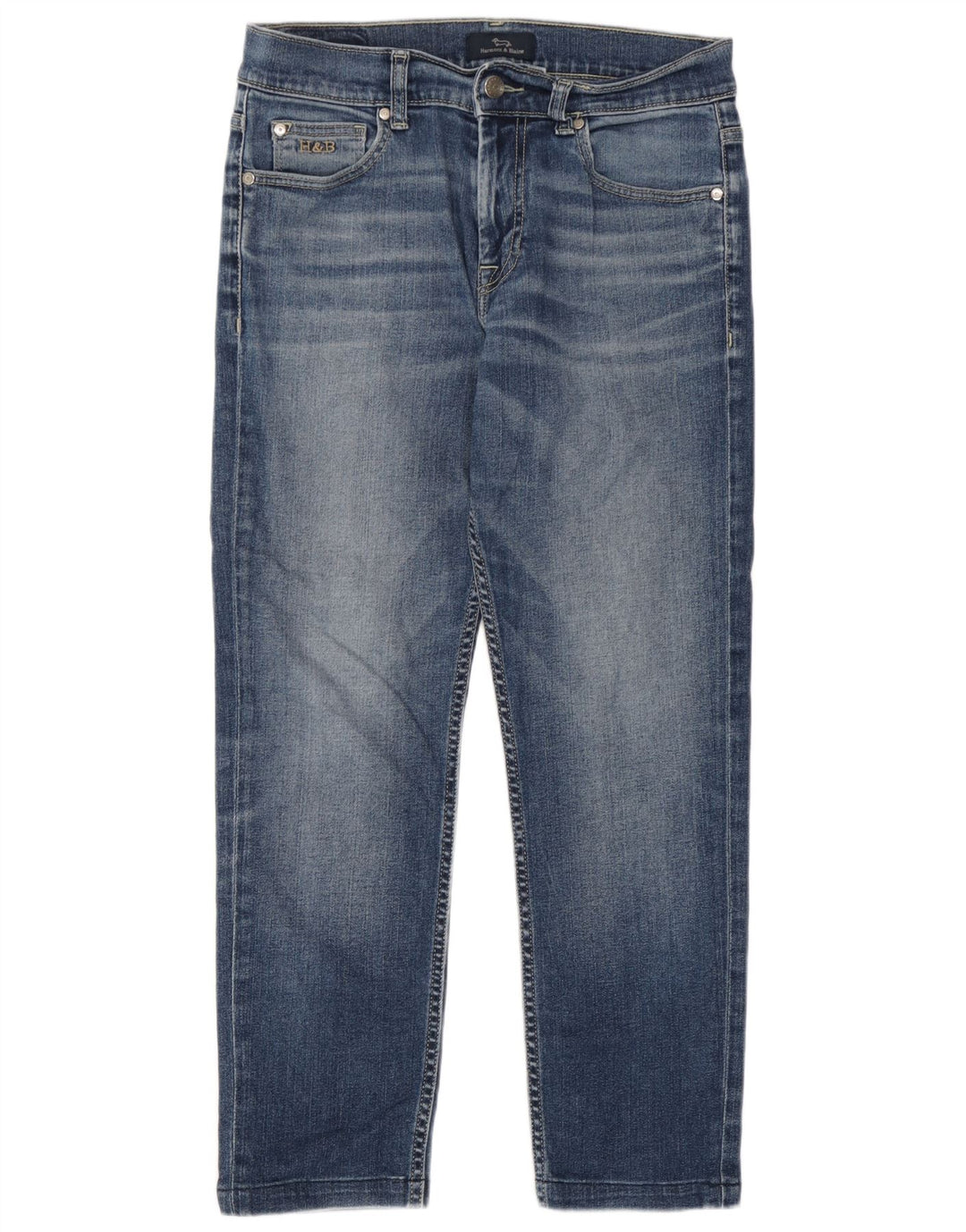 Harmont & Blaine Vaqueros rectos cortos para mujer IT 44 Medium W30 L26 Azul