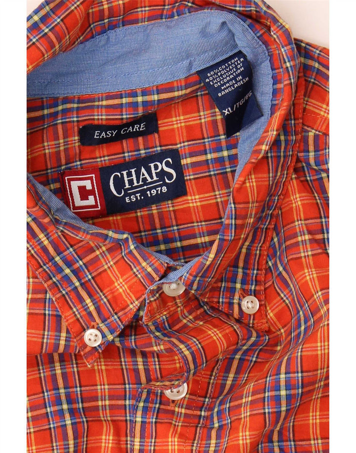 Chaps Camisa Hombre XL Naranja Cuadros Algodón