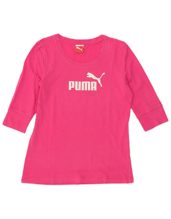 Puma Mujer Gráfico Top Manga 3/4 UK 40 Grande Rosa