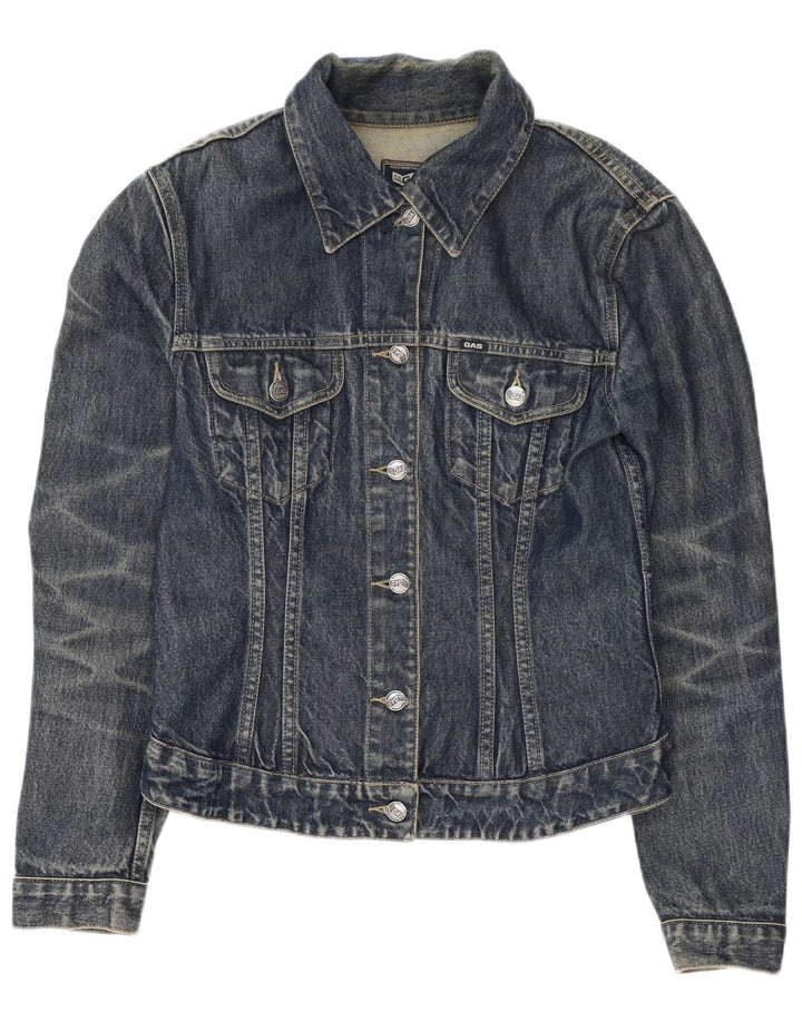 GAS Womens Denim Jacket UK 14 Large Blue Cotton