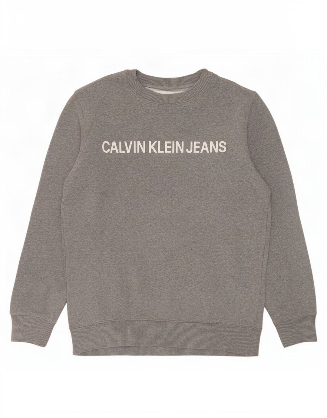 Calvin Klein Jeans Hombre Sudadera Gráfica Jersey Pequeño Algodón Gris