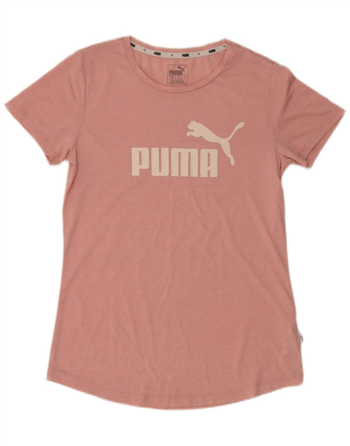 PUMA Womens Graphic T-Shirt Top UK 12 Medium Pink Polyester