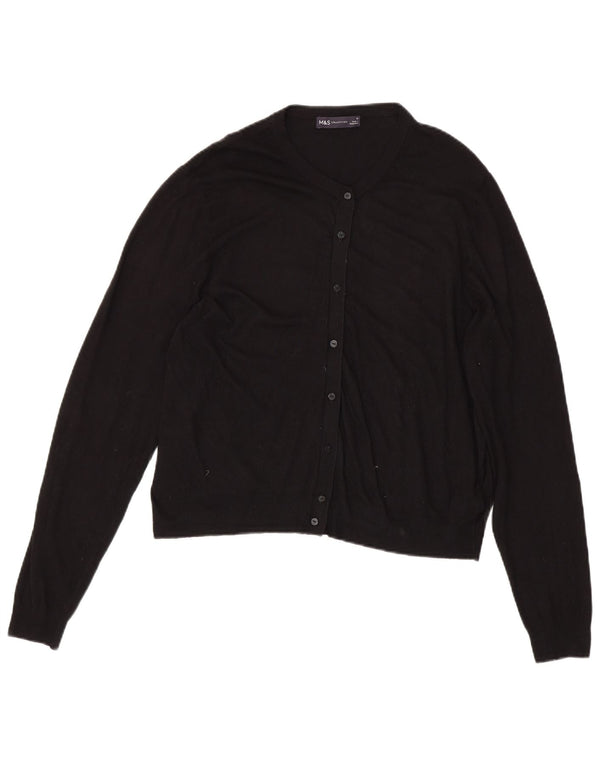 Marks & Spencer Suéter tipo cárdigan corto para mujer UK 40 XL Viscosa negra