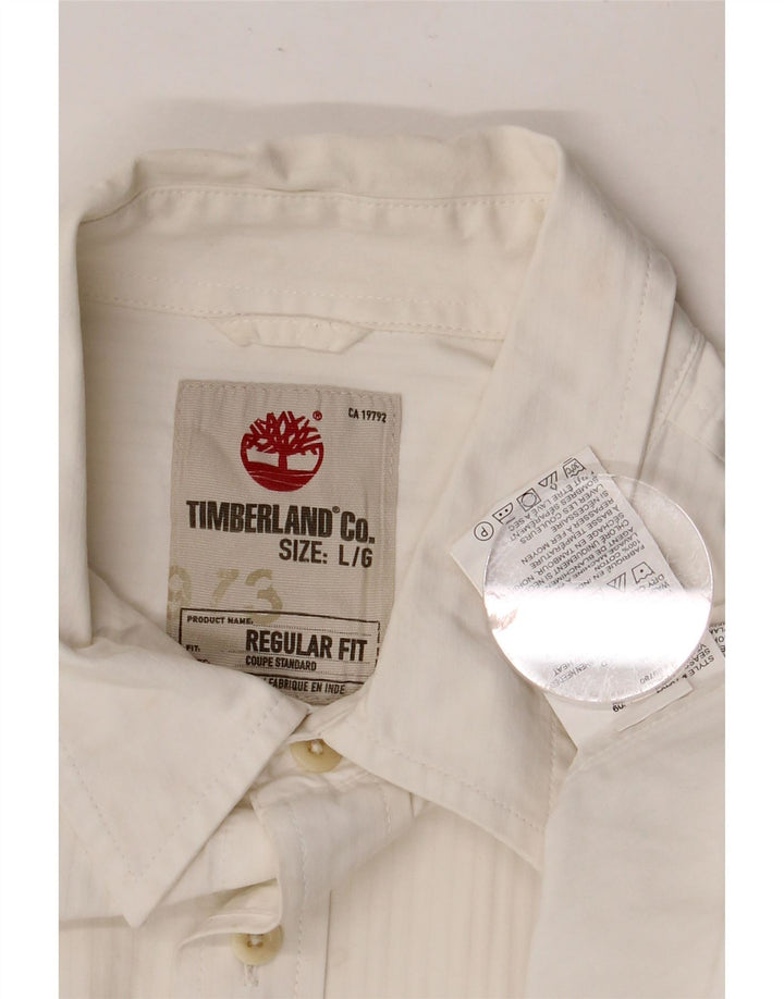 TIMBERLAND Camisa Regular Fit para Hombre Algodón Blanco Grande