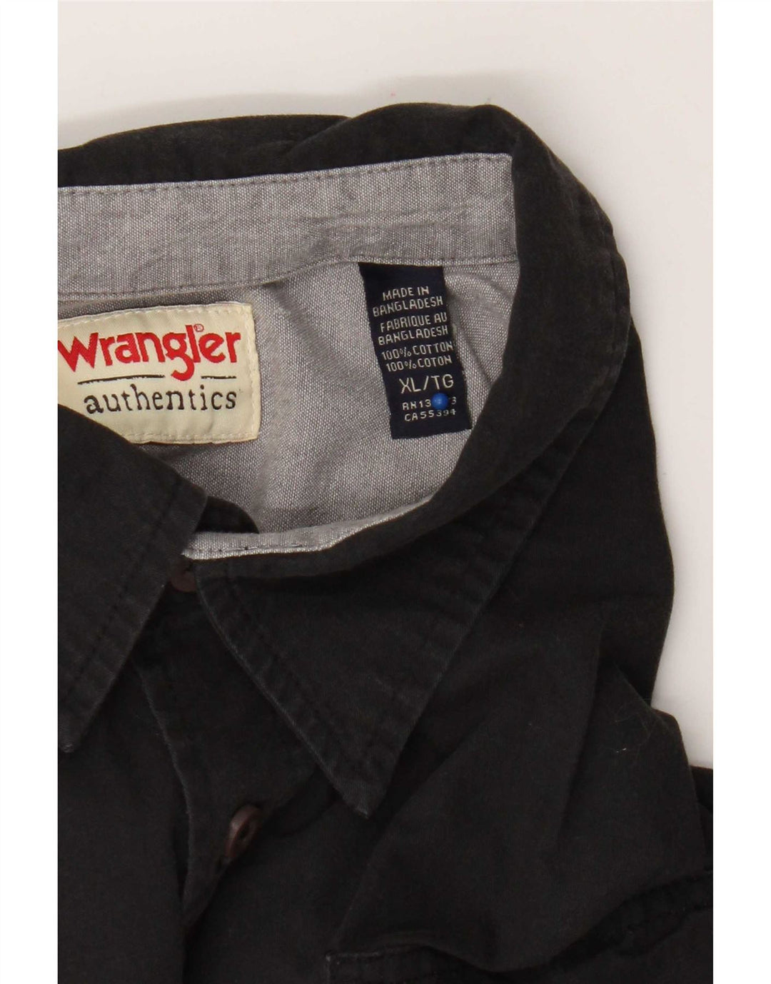 Wrangler Camisa Manga Corta Hombre XL Algodón Negro
