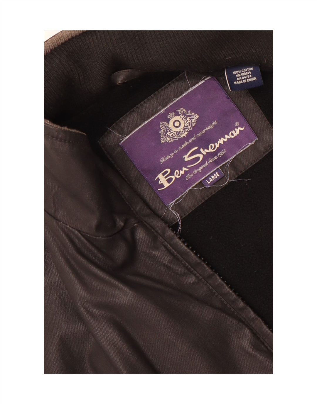Ben Sherman Chaqueta bomber gráfica para hombre Reino Unido 40 Grande Algodón negro