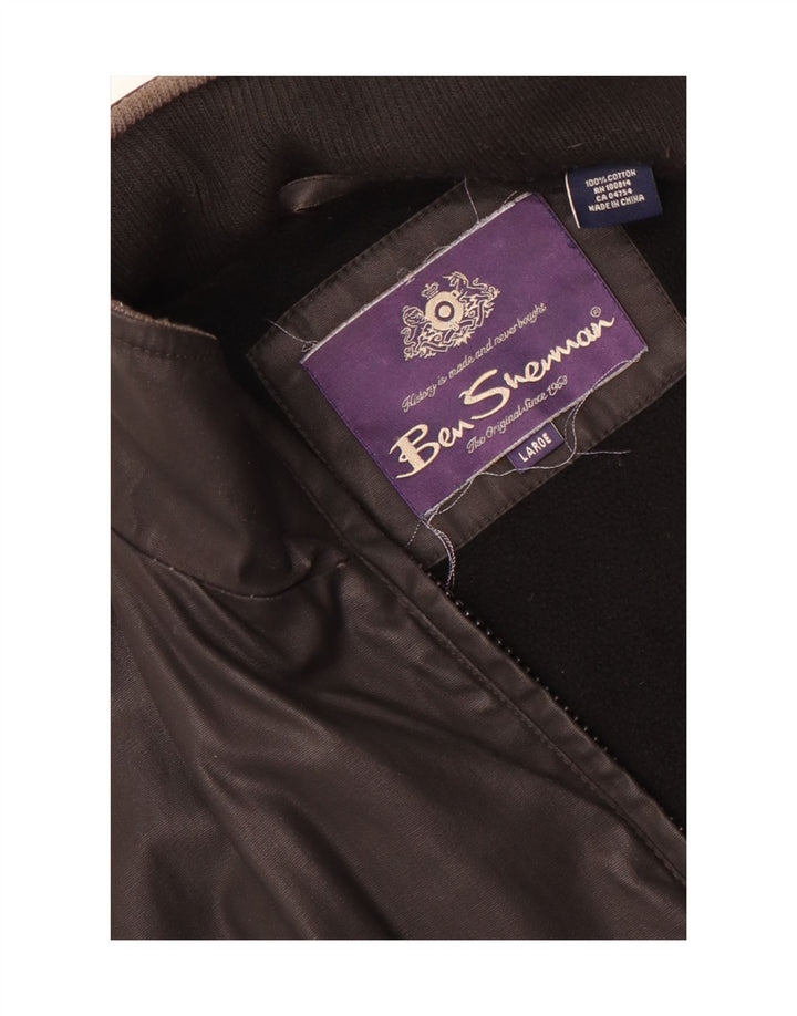 Ben Sherman Chaqueta bomber gráfica para hombre Reino Unido 40 Grande Algodón negro