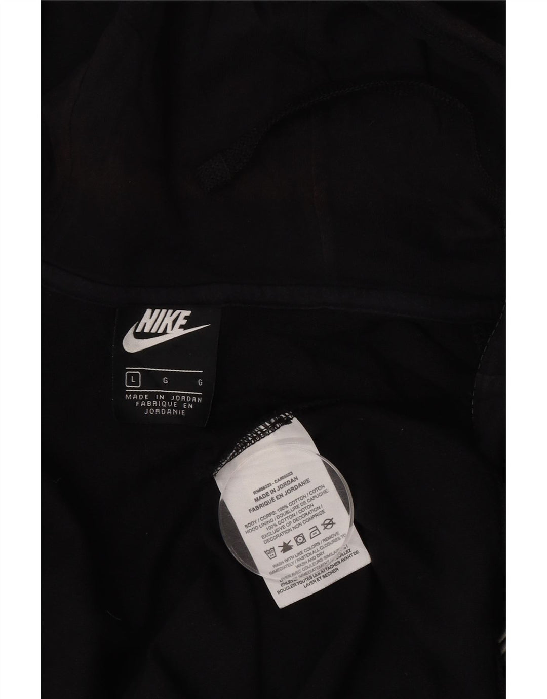 Nike - Sudadera con capucha y cremallera para hombre, talla grande, algodón negro