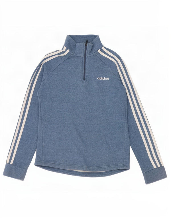 Adidas Mujer Zip Neck Sudadera Jumper UK 4/6 XS Azul Algodón