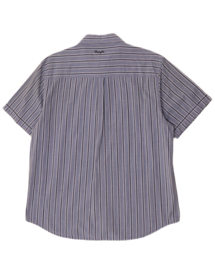 Wrangler Camisa De Manga Corta Para Hombre De Algodón A Rayas Azul Grande