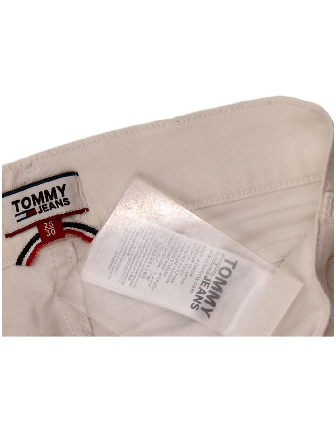 TOMMY HILFIGER Vaqueros pitillo de talle medio para mujer W25 L25 Algodón blanco