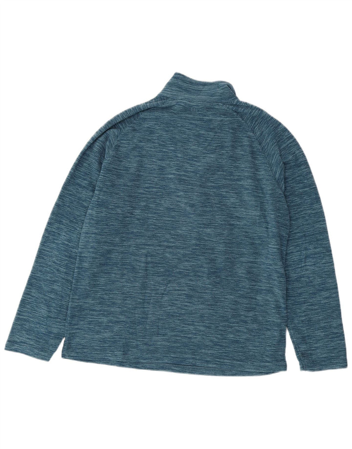 Jersey de forro polar con cuello y cremallera para hombre de Mountain Warehouse con moteados en azul medio