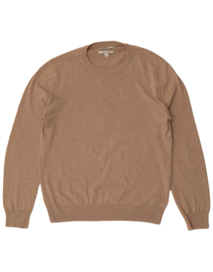 Marks & Spencer Jersey de Cuello Redondo para Hombre de algodón Beige Medio