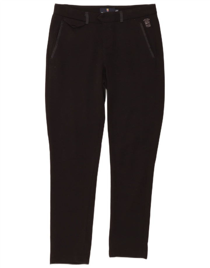 MARINA MILITARE Pantalones informales ajustados para mujer IT 42 Medium W30 L28 Negro