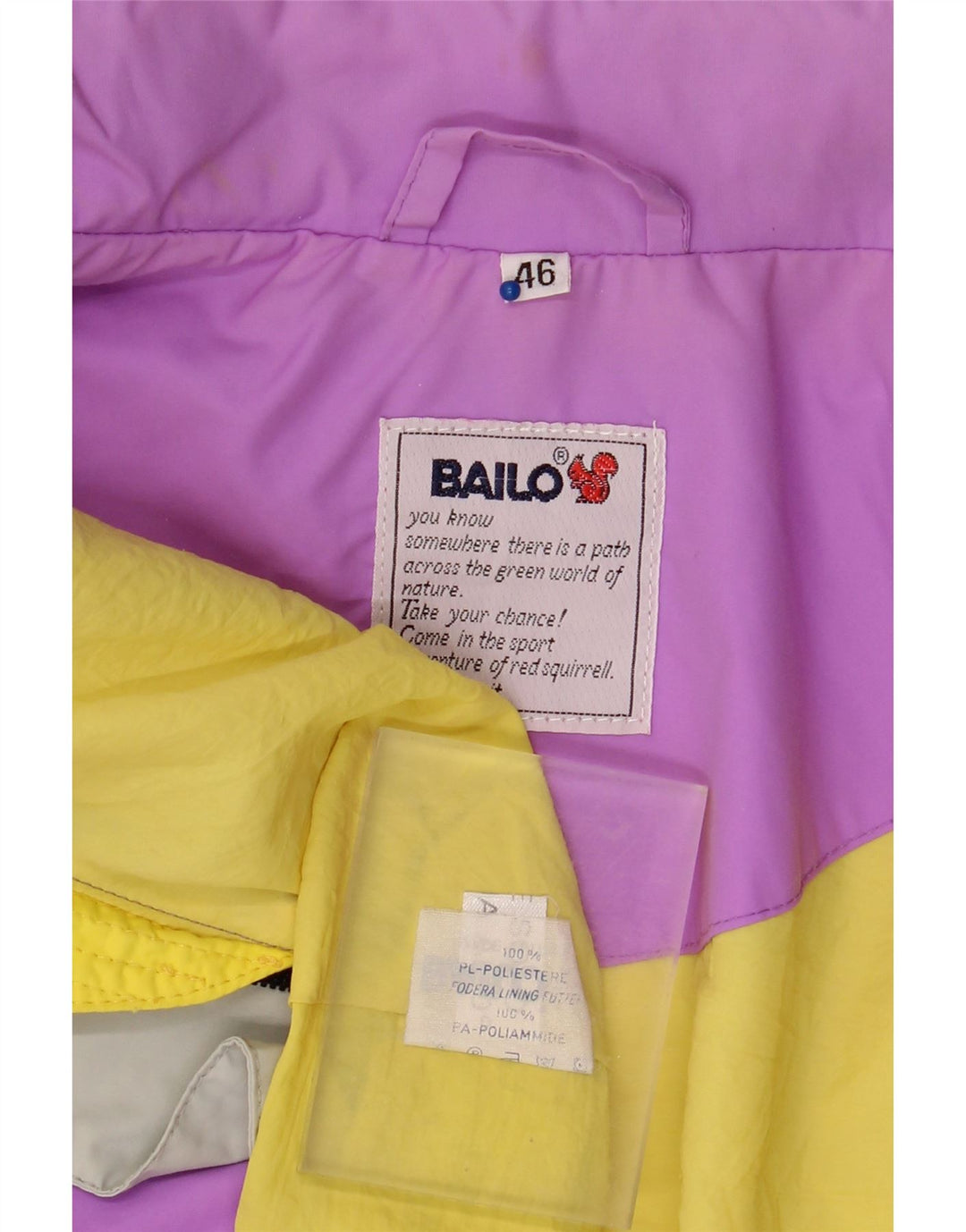 Bailo Chaqueta cortavientos para hombre IT 46 Small Púrpura Colorblock Poliéster